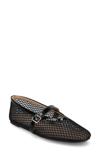 Journee Collection Casha Mesh Mary Jane Flat In Black Casha