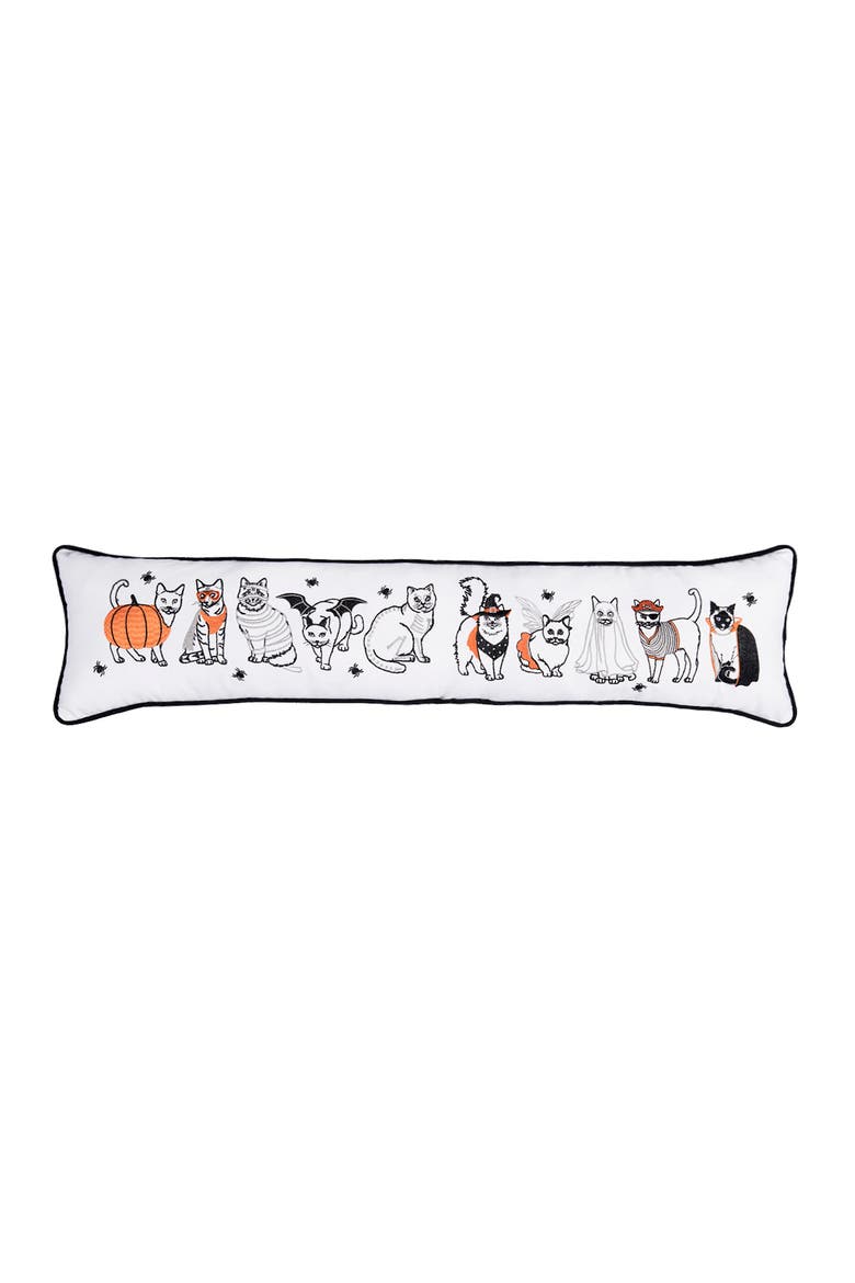 Halloween Pets Throw Pillow, Main, color, White