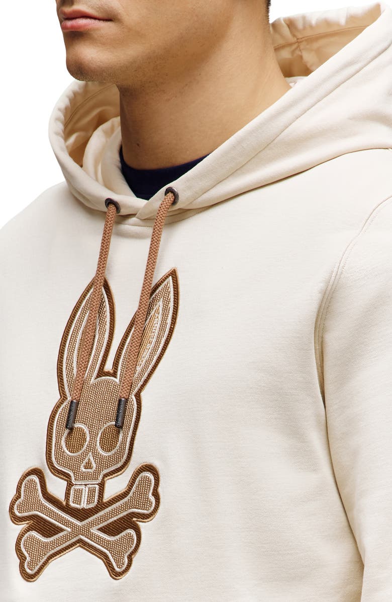 Psycho Bunny Ryder Appliqué Graphic Hoodie, Alternate, color, White Cap Grey