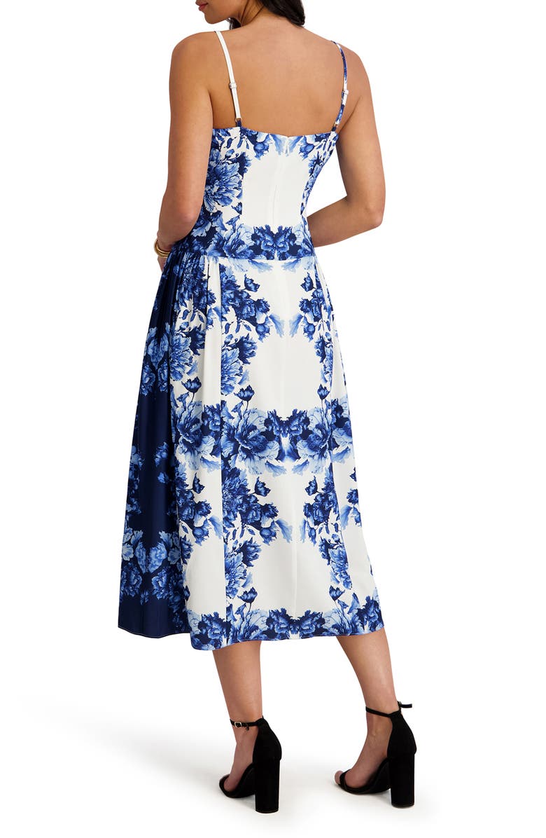 Siena Cassidy Printed Midi Dress, Alternate, color, White/ Sapphire Multi