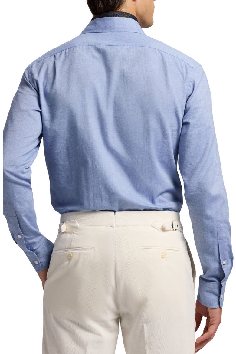 Aston Cotton Herringbone Button-Up Shirt, Alternate, color, BLUE