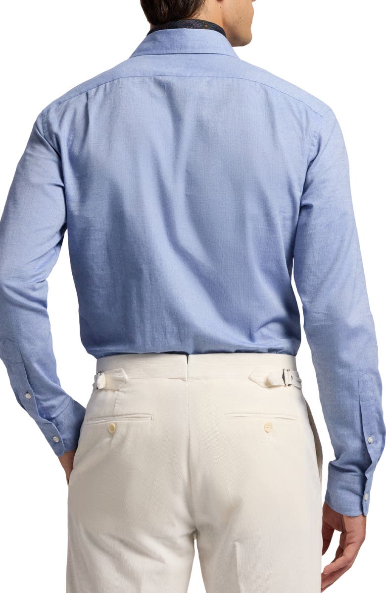 Ralph Lauren Purple Label Aston Cotton Herringbone Button-Up Shirt, Alternate, color, Blue