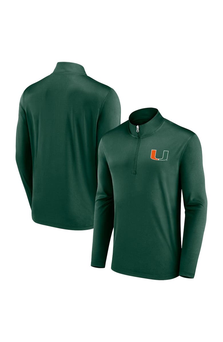 FANATICS Men's Fanatics Branded Green Miami Hurricanes Underdog Mindset Quarter-Zip Top, Main, color, 