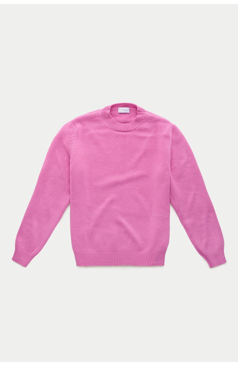 Wolf Vs. Goat (WvG) Cashmere Crewneck Sweater, Main, color, Fuxia