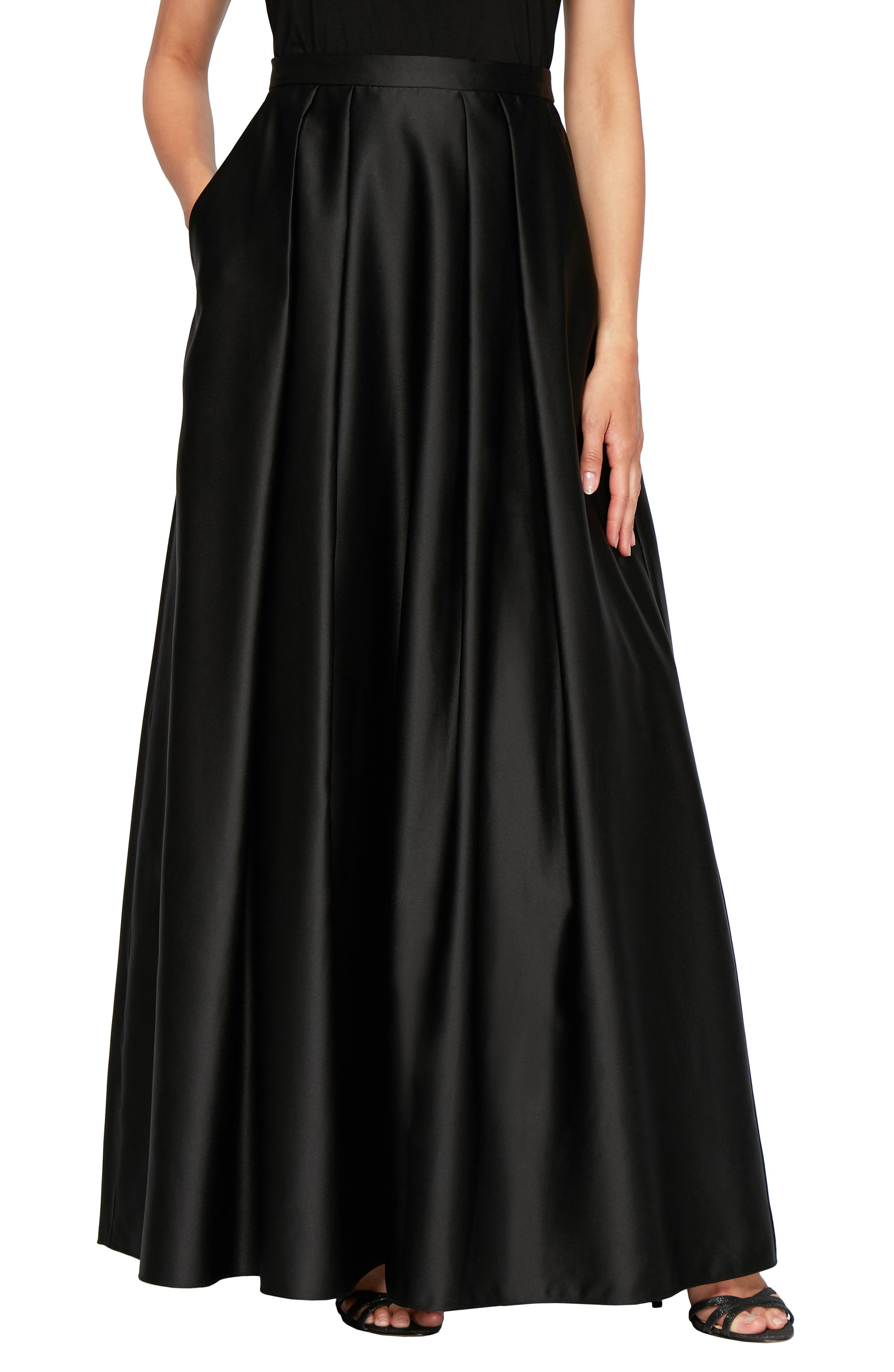 mid length satin skirts petite
