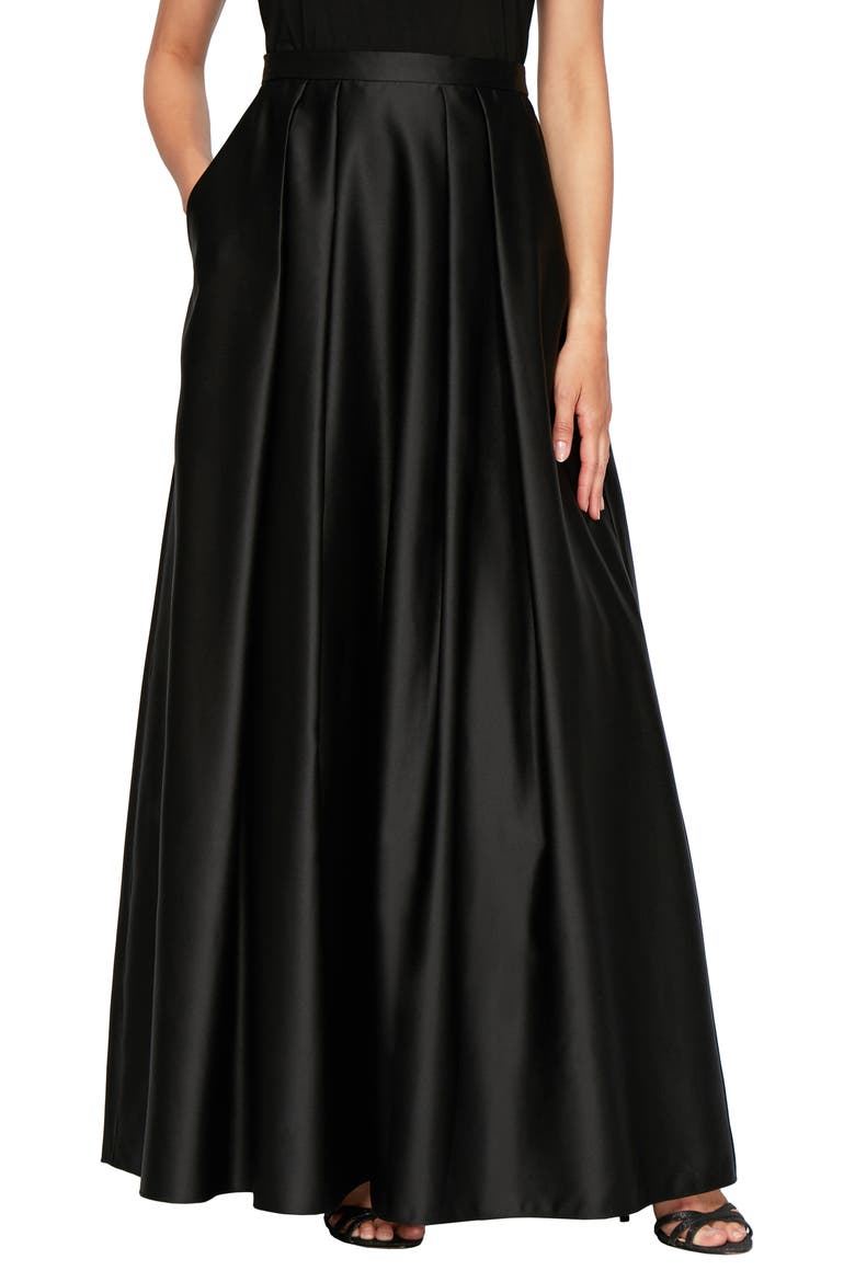 Satin Ball Skirt, Main, color, BLACK