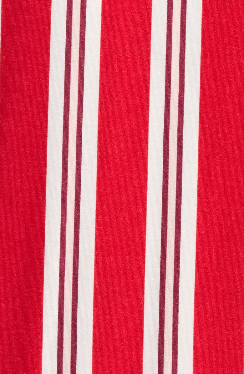 Nordstrom Moonlight Eco Knit Pajamas, Alternate, color, Red- Ivory Carol Stripe