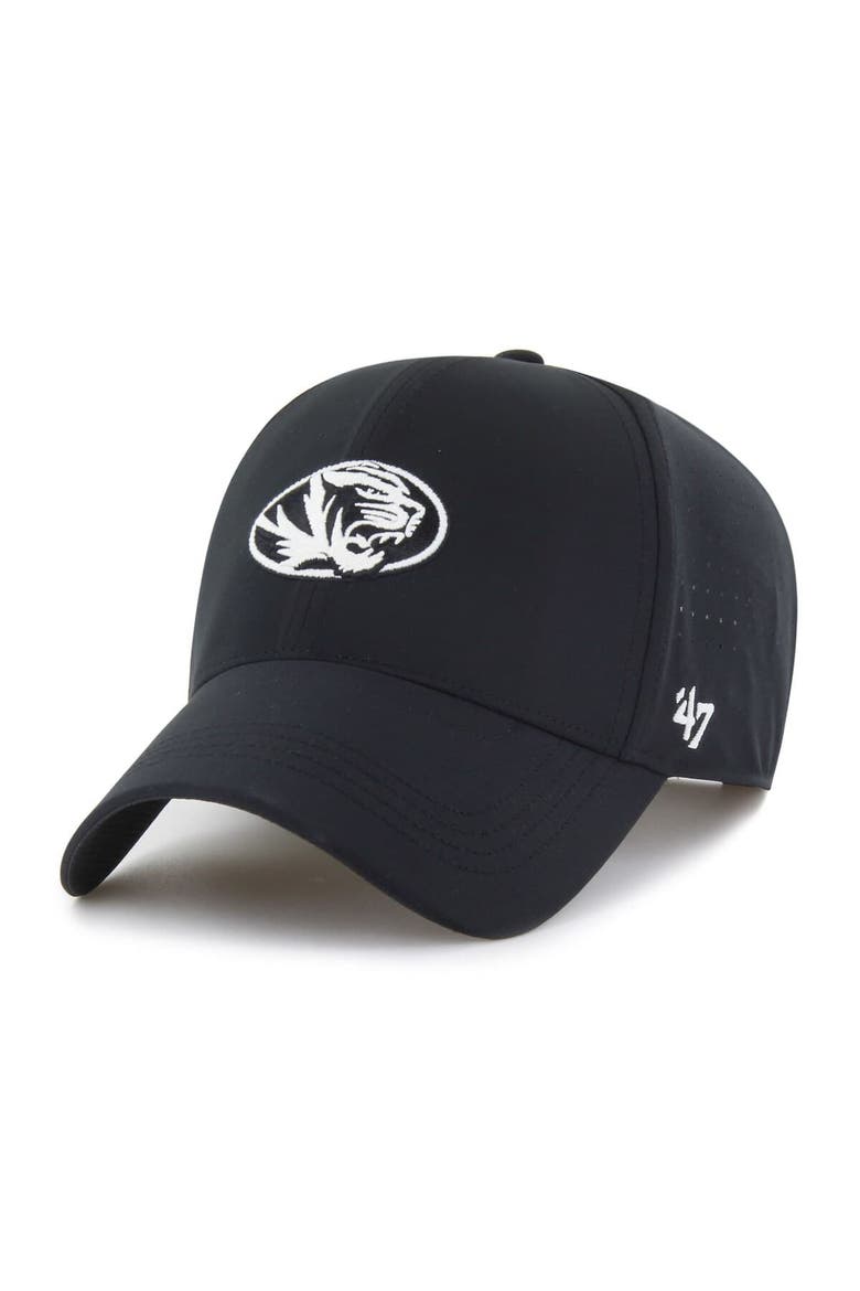 Men's '47 Black Missouri Tigers Forward Vent MVP Adjustable Hat, Main, color, Black