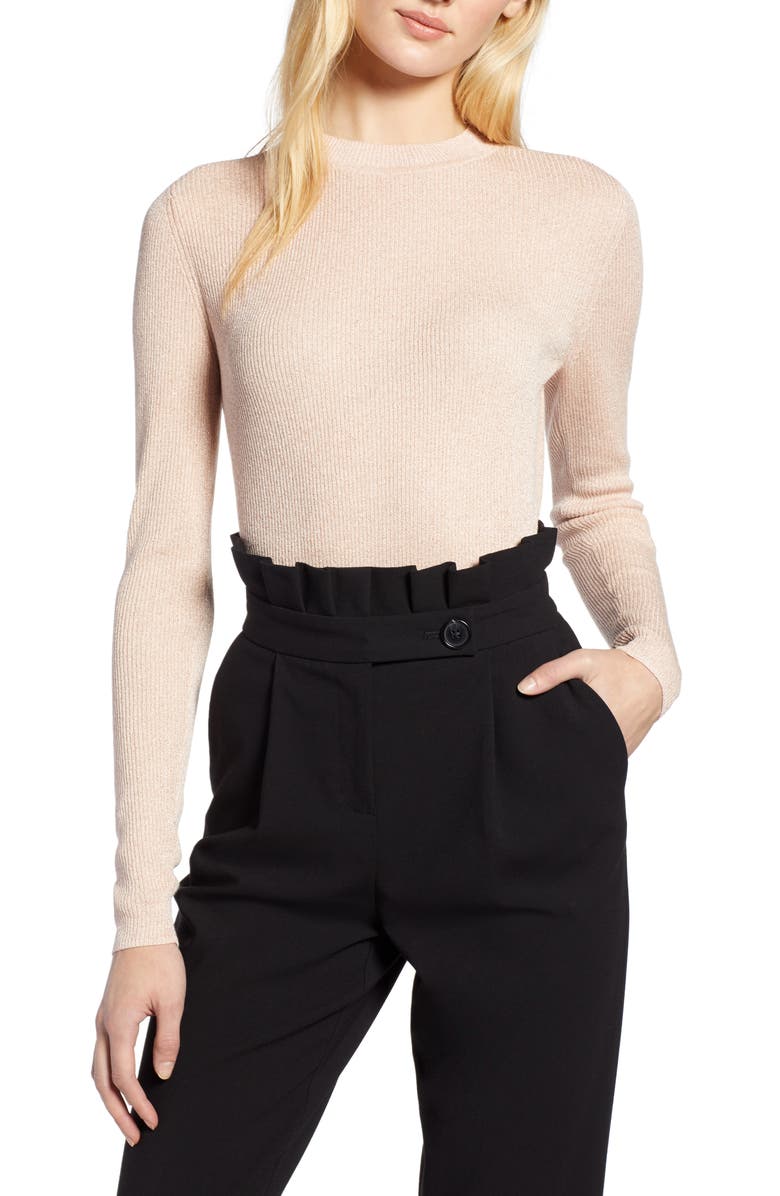 Halogen<sup>®</sup> x Atlantic-Pacific Ribbed Shimmer Top, Main, color, 