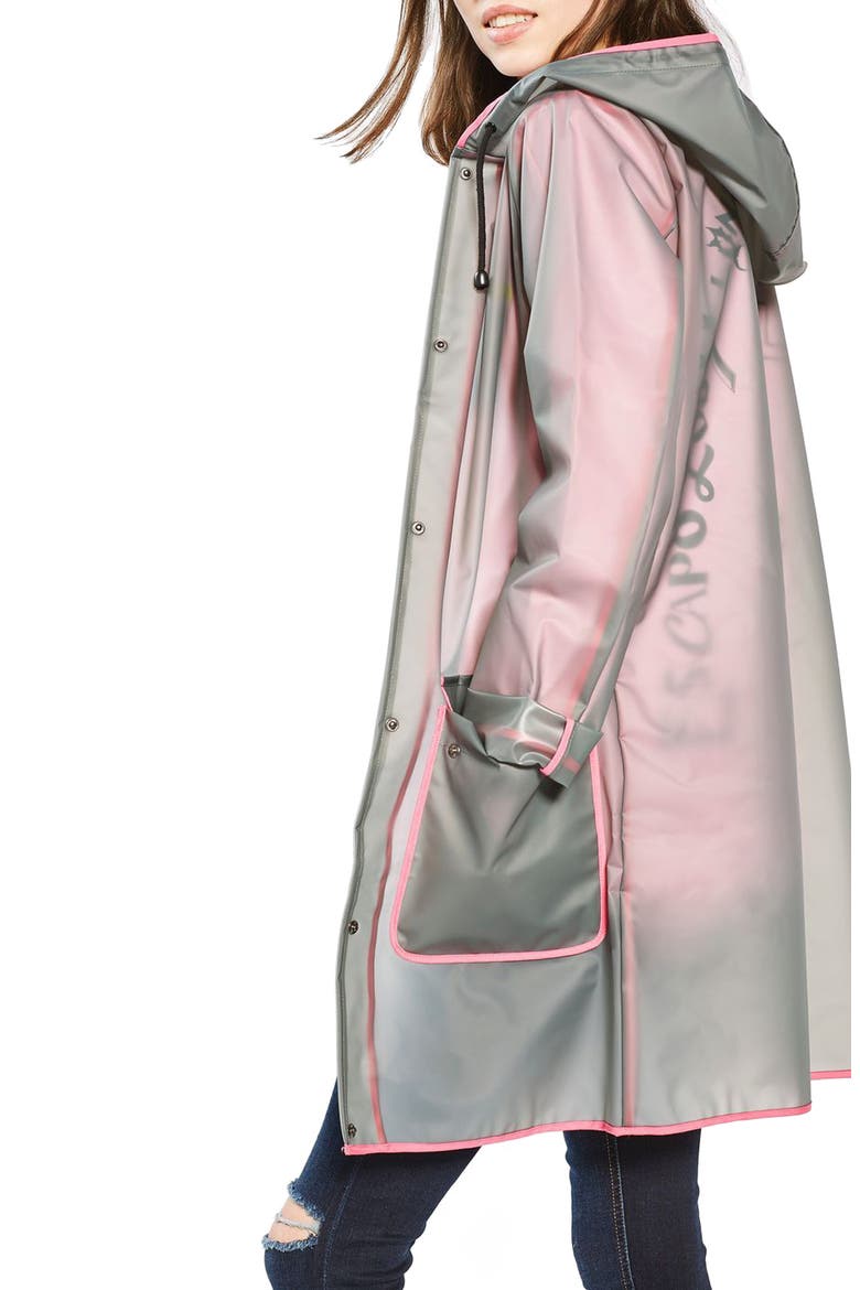 Piped Mac Rain Jacket, Main, color, GREY