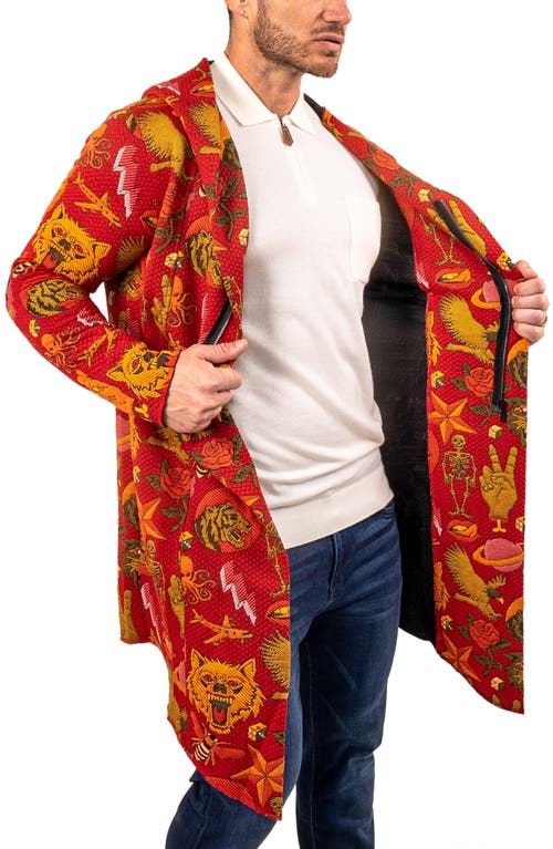 Maceoo Sportcoat Print Hooded Jacket In Brown