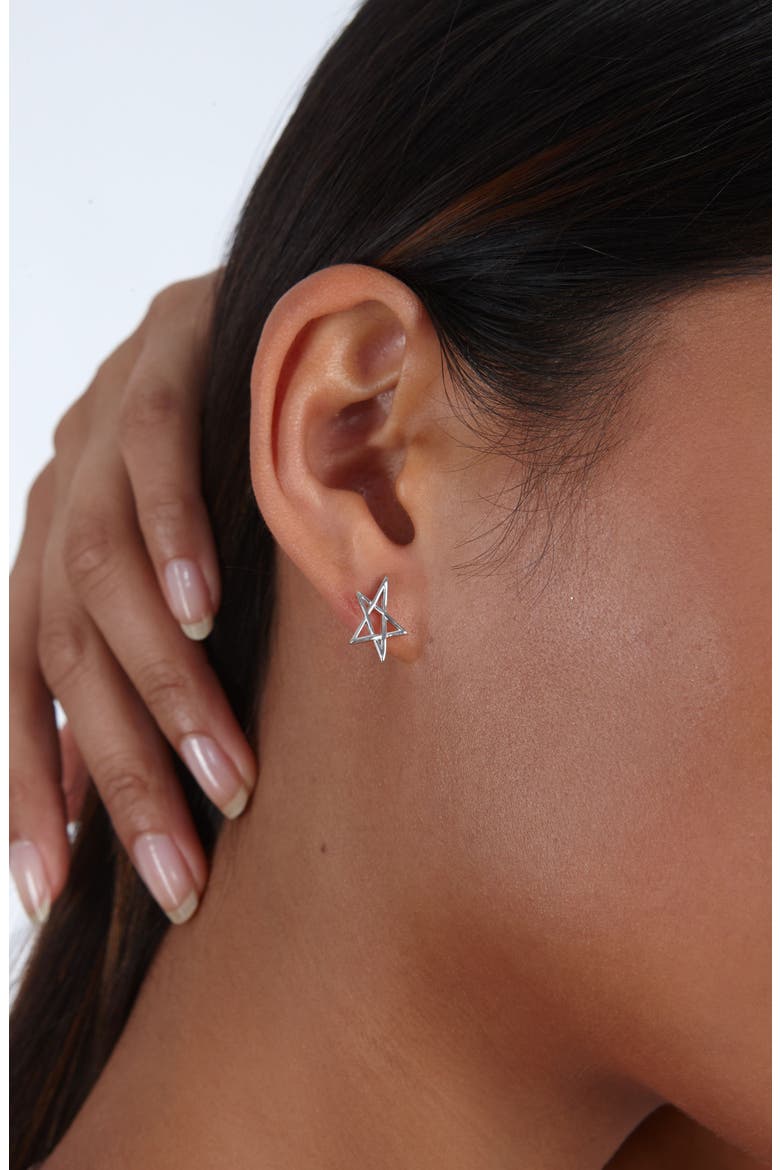 Sol Star Mini Studs, Alternate, color, Sterling Silver