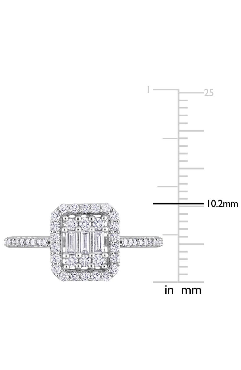 Julianna B. Diamond Baguette Halo Ring 14k, Alternate, color, 14K White Gold