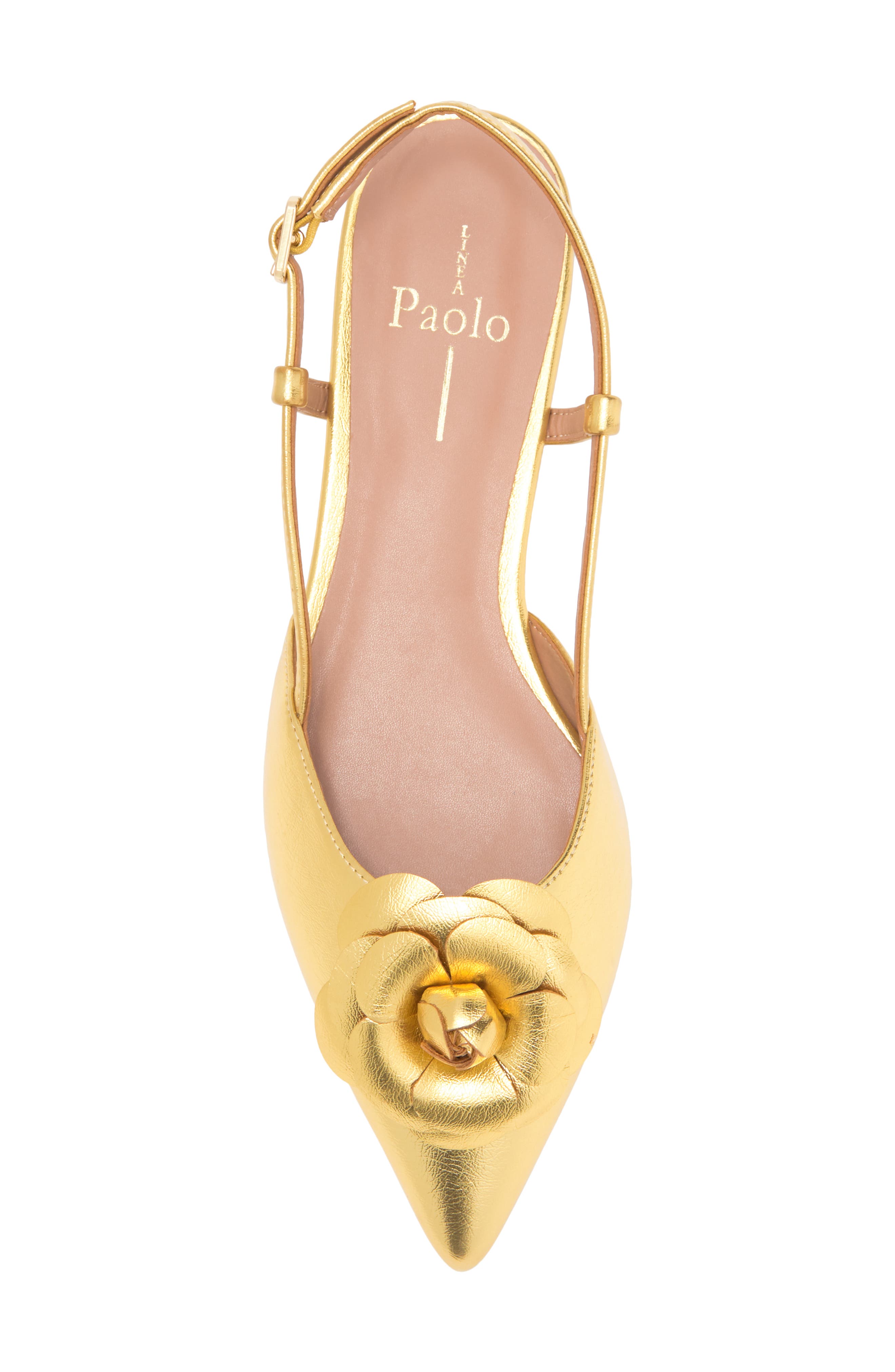 Linea Paolo Christa Slingback Flat, Alternate, color, Gold