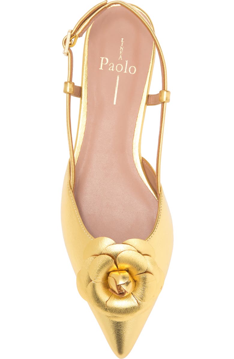Linea Paolo Christa Slingback Flat, Alternate, color, Gold