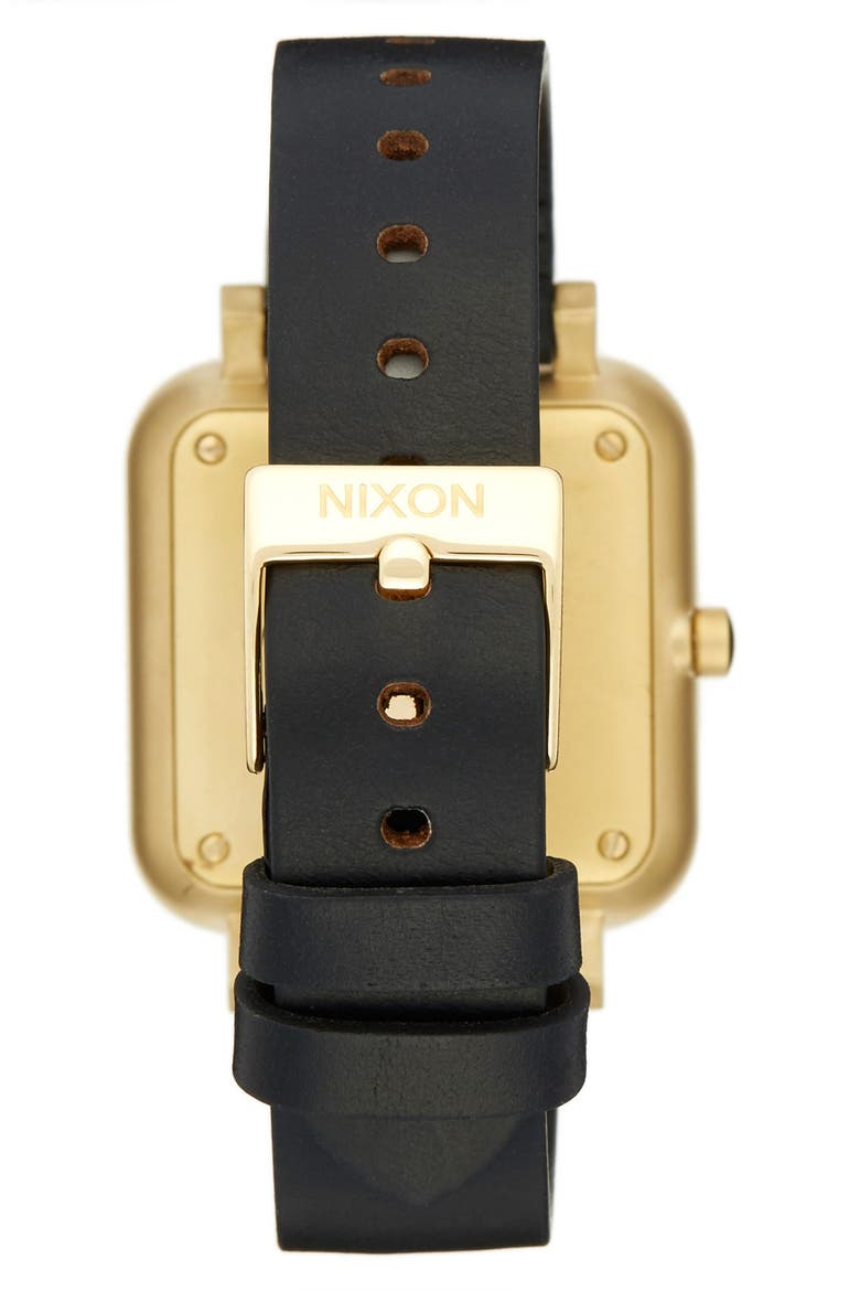 'Ragnar' Leather Strap Watch, 36mm, Alternate, color, GOLD/BLK