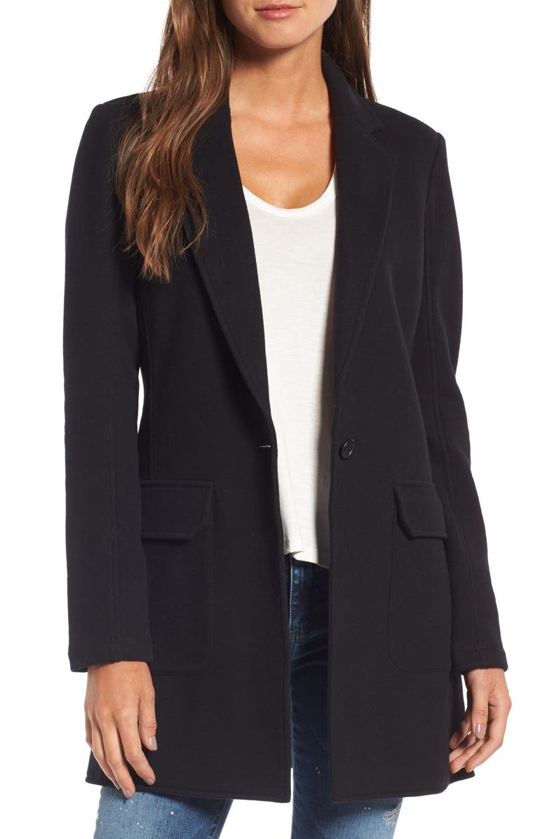 James Perse Brushed Fleece Long Jacket, Main, color, 