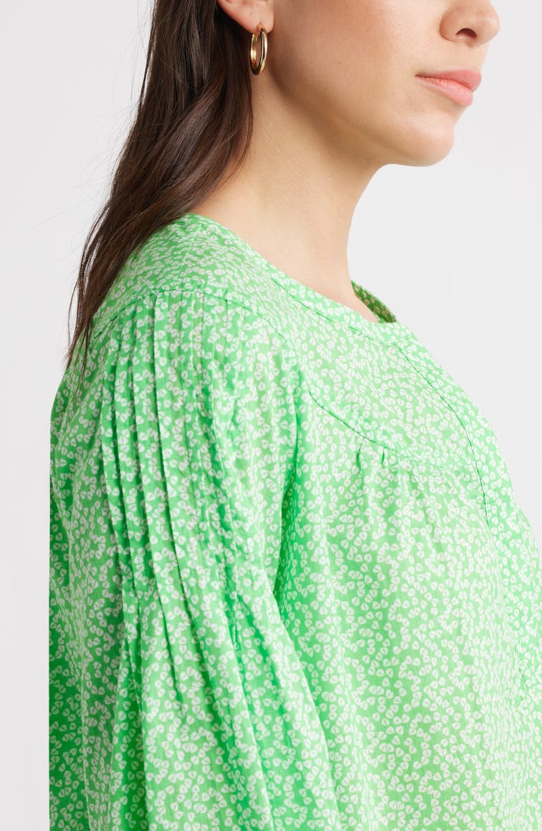 Caslon<sup>®</sup> Pintuck Pleat Top, Alternate, color, Green Celtic- White Ava Geo