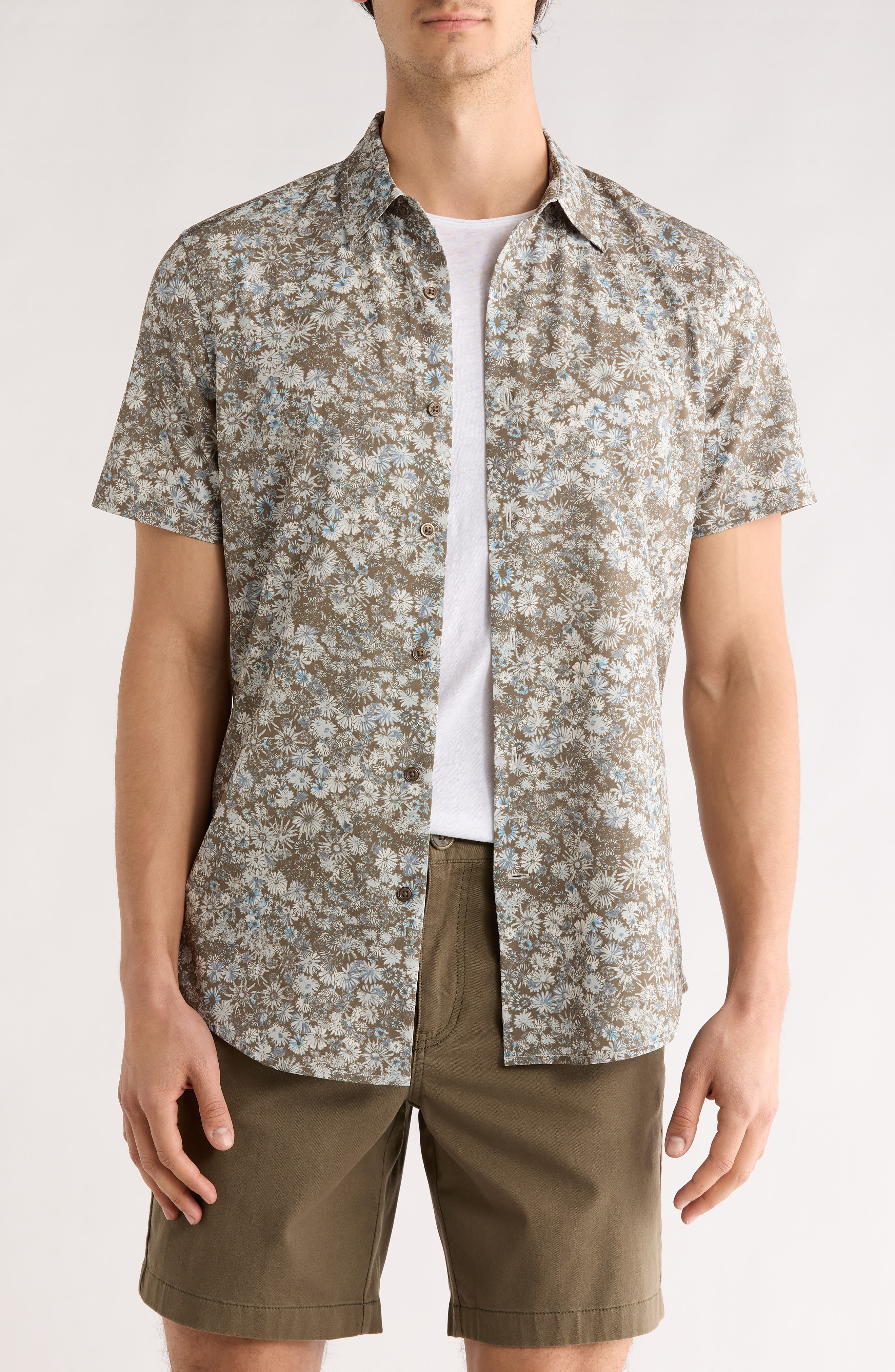 14th & Union Field Floral Print Short Sleeve Shirt