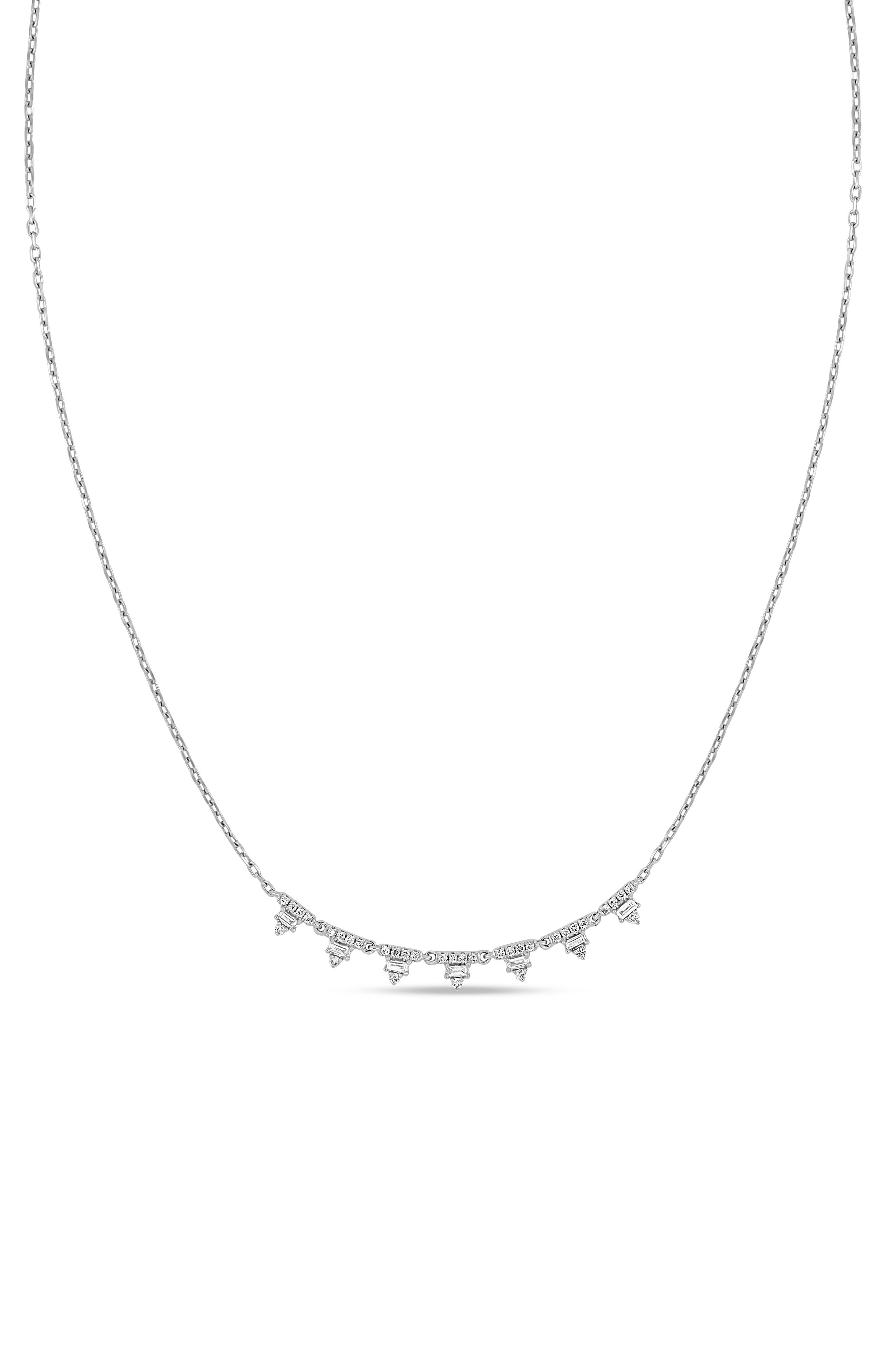 Bony Levy Gatsby 18K White Gold Diamond Frontal Necklace