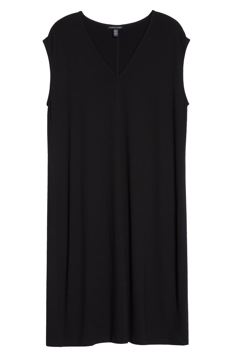Eileen Fisher V-Neck Sleeveless Knit Dress, Alternate, color,