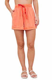 Seamed Hem Drawstring Shorts