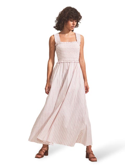 Stripe Shirred Dress