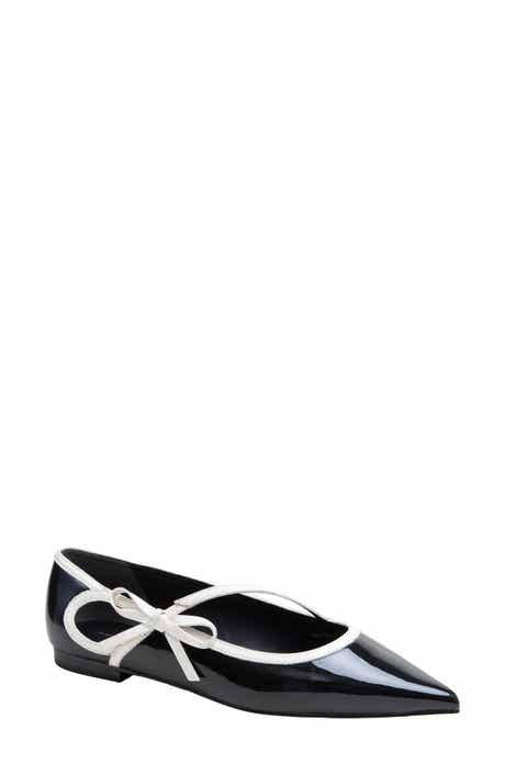 Linea Paolo Nuri Bow Pointed Toe Patent Flat