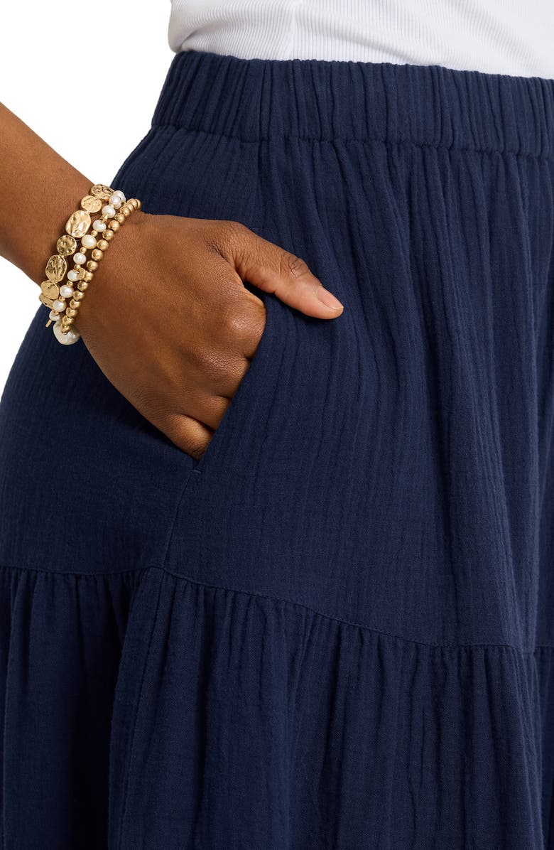 Tommy Bahama Tiered Cotton Gauze Midi Skirt, Alternate, color,