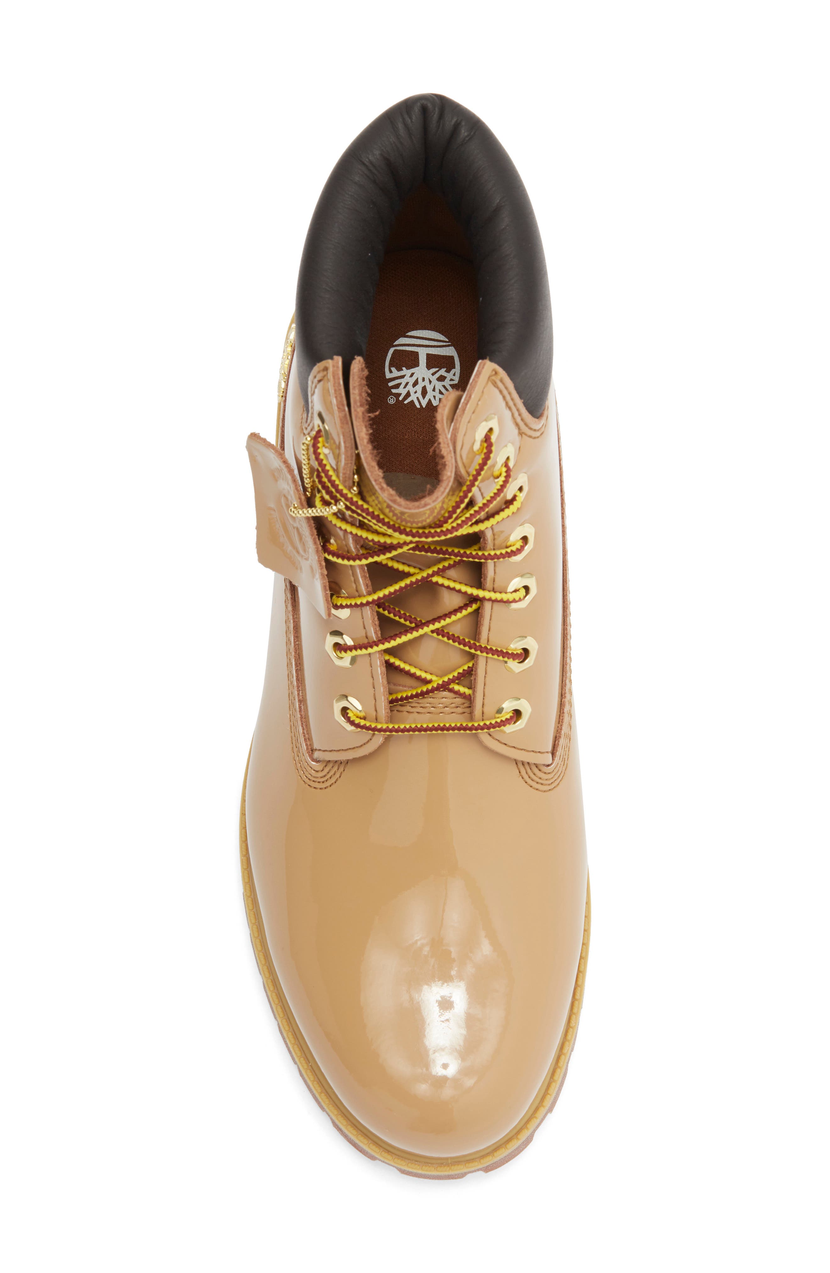 Timberland Premium 6-Inch Waterproof Patent Boot, Alternate, color, Medium Brown Patent Leather
