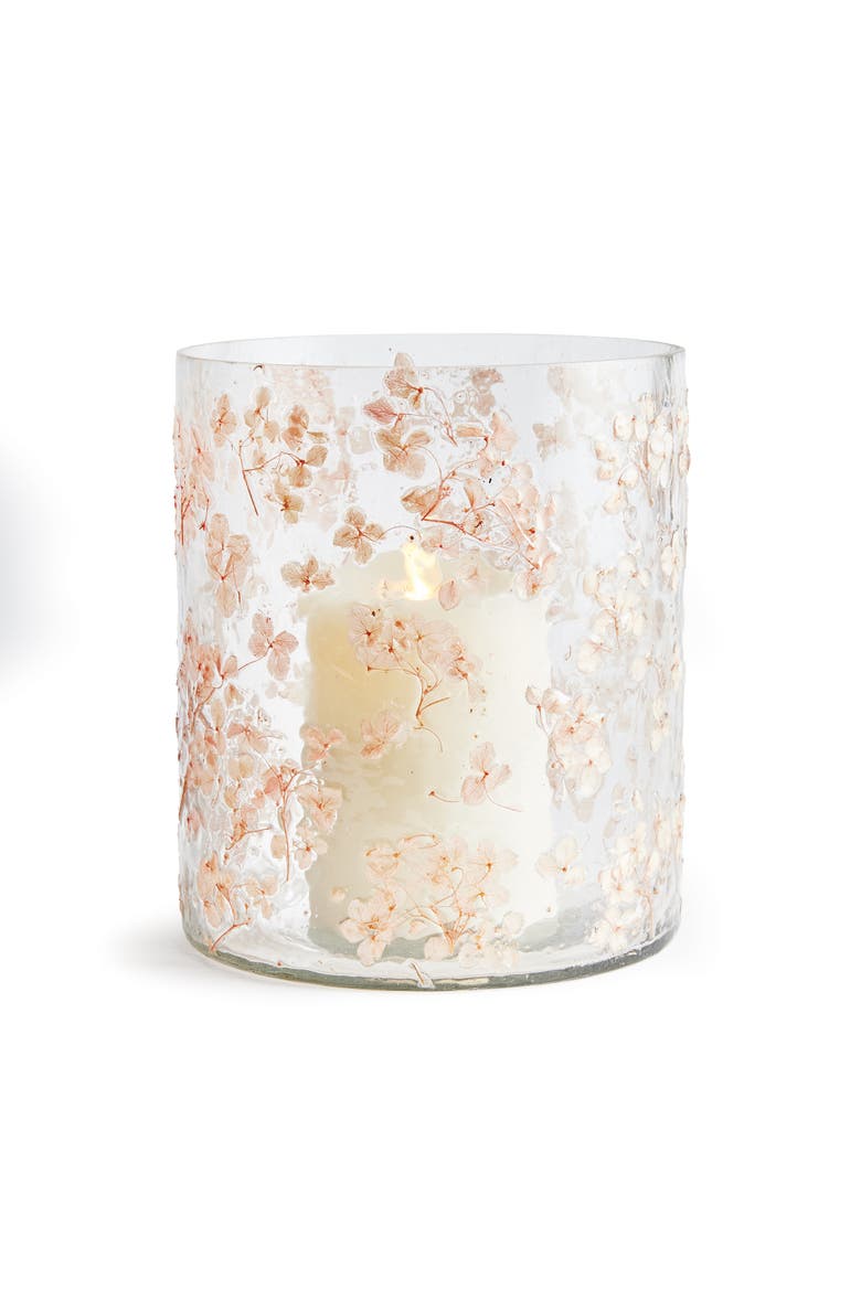 Petite Blossoms Hurricane Candle Holder Large, Main, color, Pink
