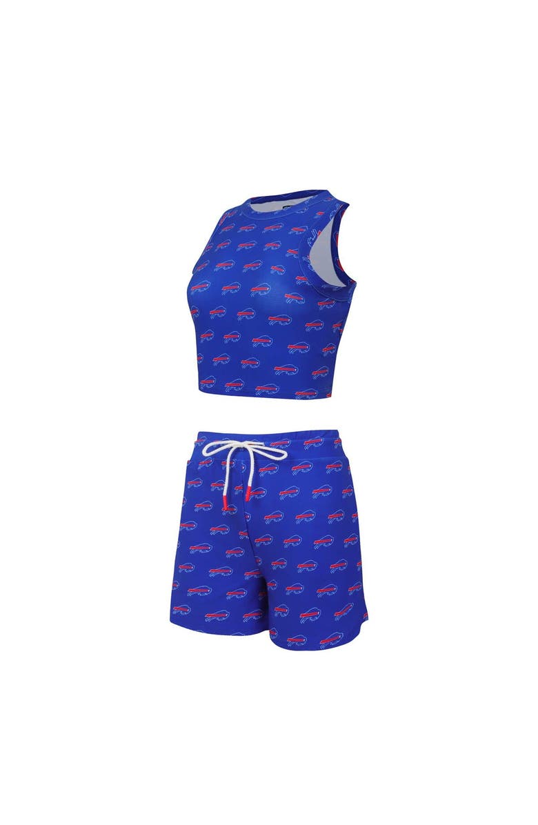 CONCEPTS SPORT Women's Concepts Sport Buffalo Bills Gauge Allover Print Cropped Tank Top & Shorts Sleep Set, Alternate, color, Royal