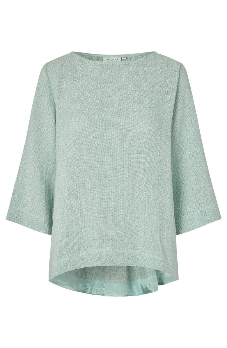 Masai Copenhagen Dovinia 3/4 Sleeve Round Neck Blouse, Alternate, color, Ether