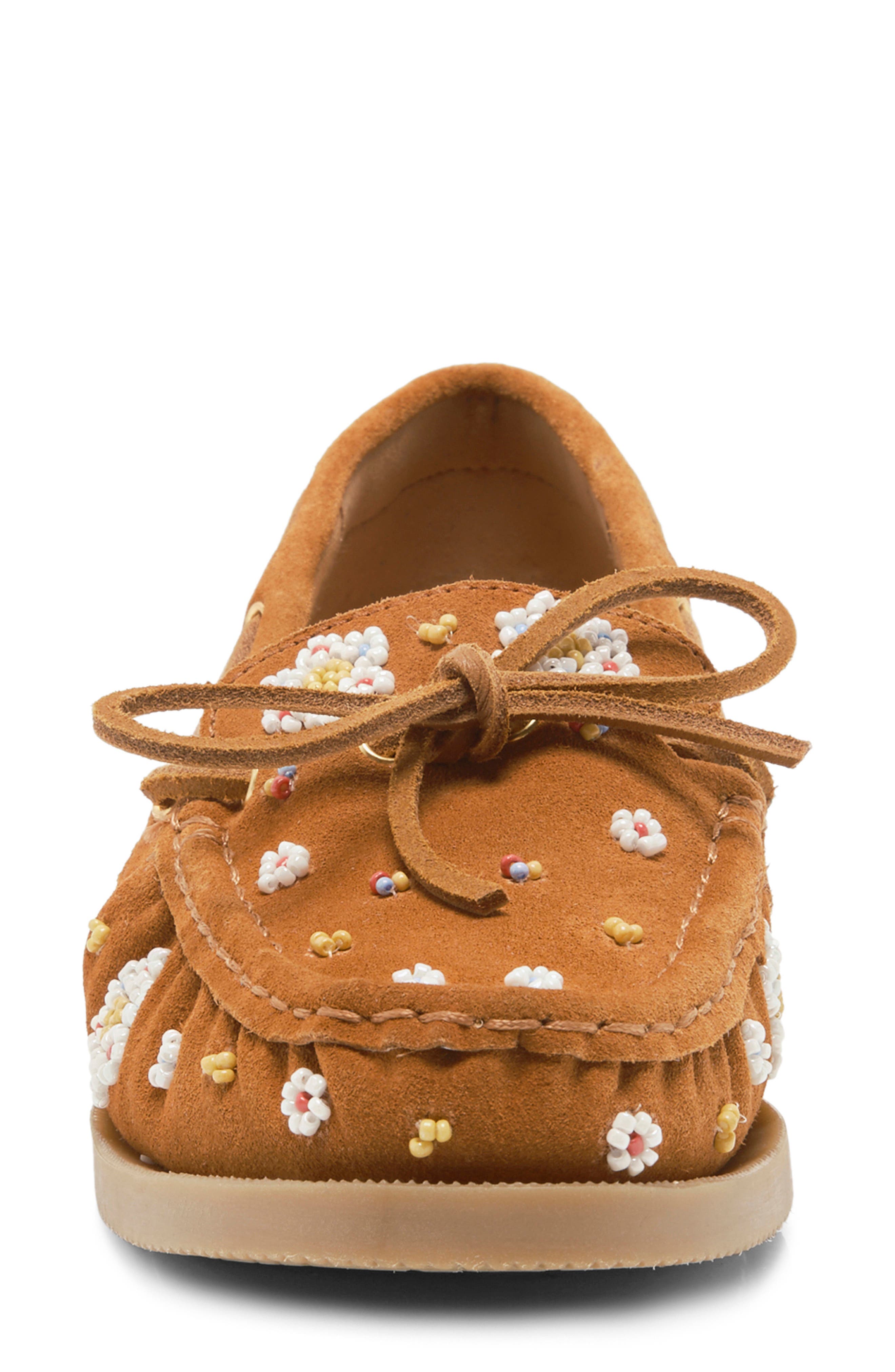 Free People Sandy Beaded Boat Shoe, Alternate, color, 
