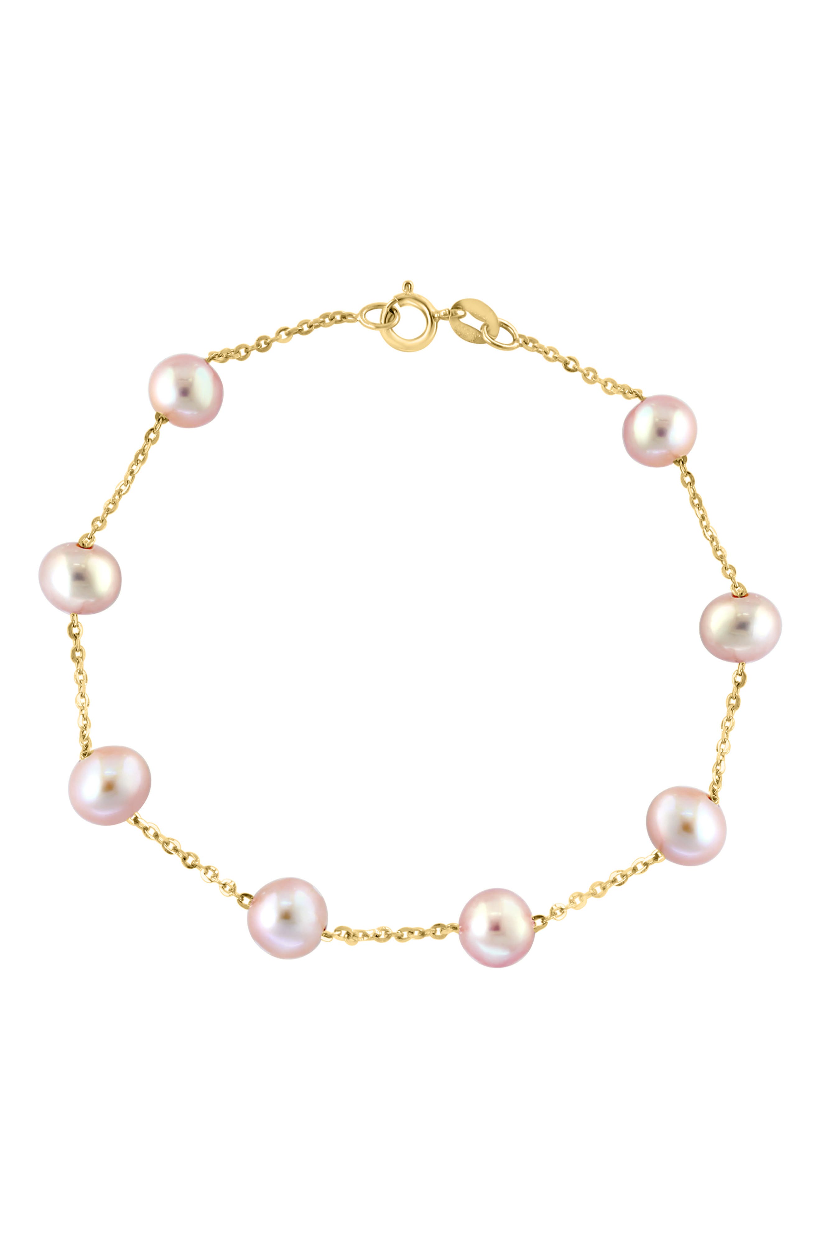 EFFY 14K Rose Gold Pink Freshwater Pearl Bracelet