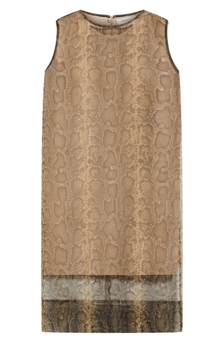 SPORTMAX Python Print Sleeveless Organza Shift Dress, Alternate, color,