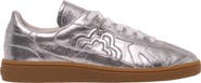 maje Metallic leather sneakers