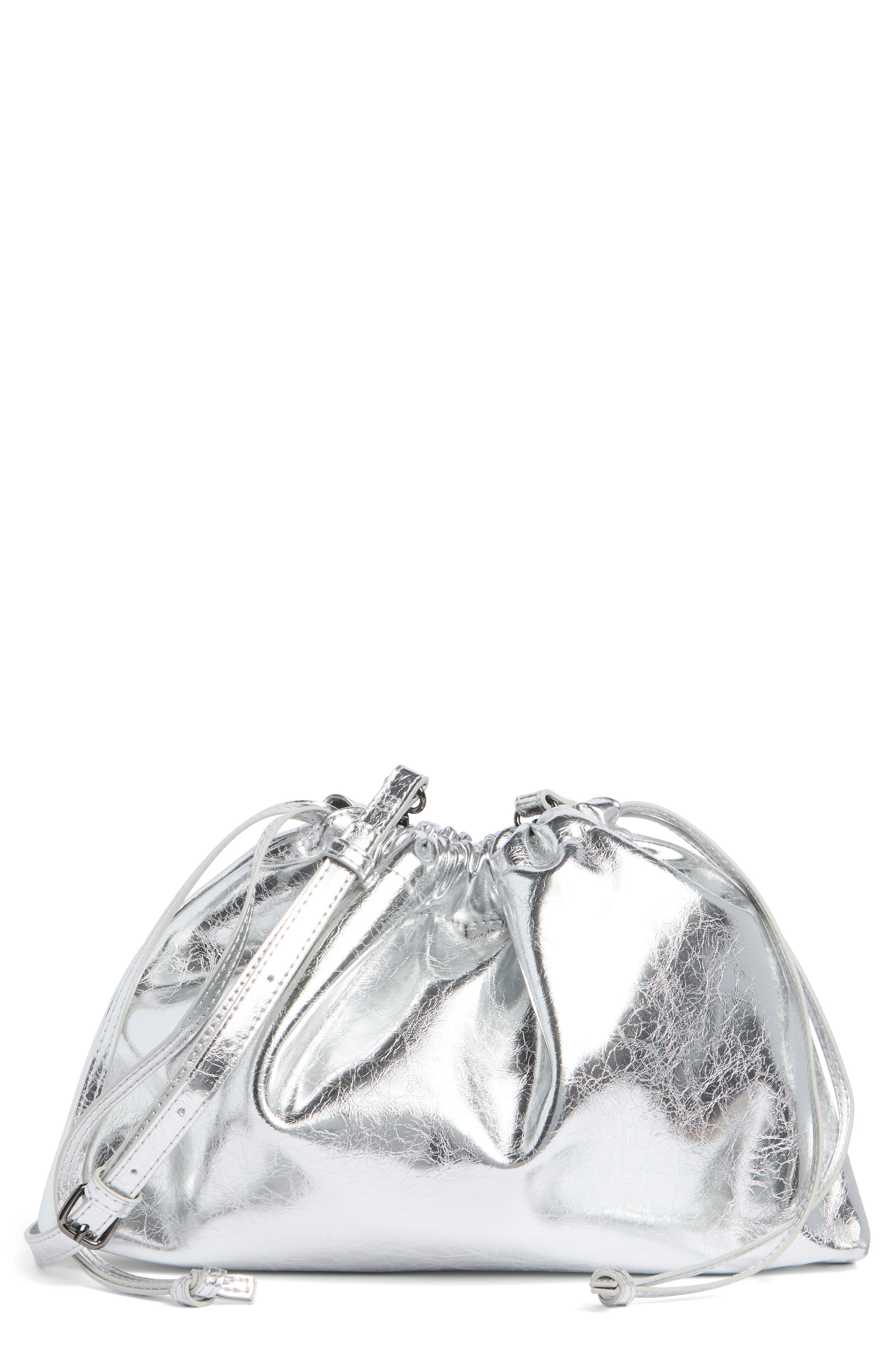 BCBG Metallic Drawstring Clutch