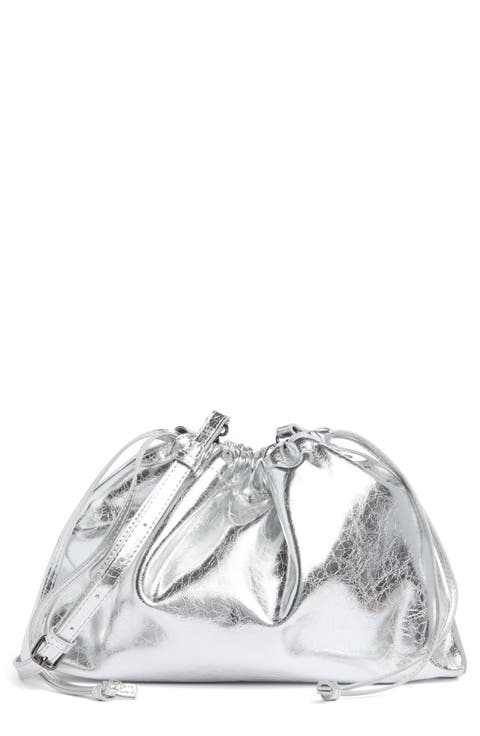 Metallic Drawstring Clutch
