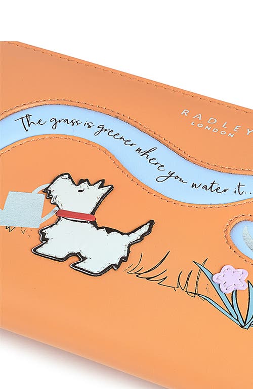 Radley The Grass Is Greener Large Zip Leather Wallet In Apricot