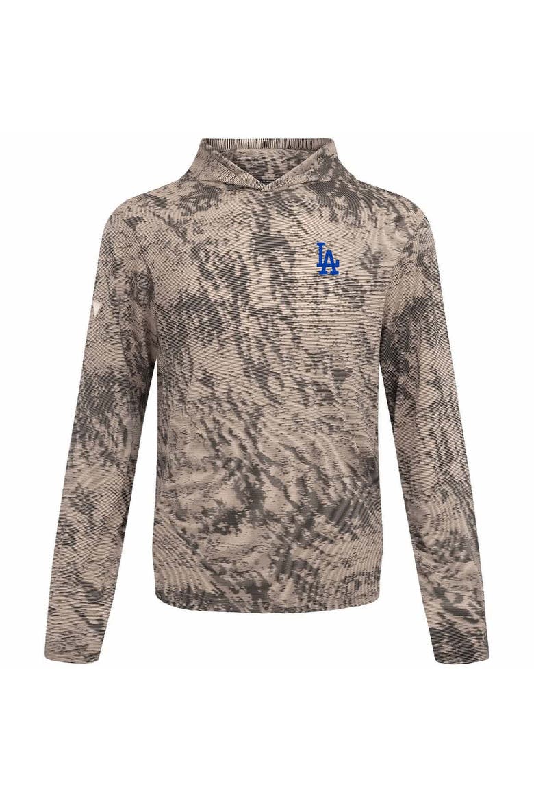 Men's Levelwear  Tan Los Angeles Dodgers Insignia Lightweight Long Sleeve Hooded T-Shirt, Alternate, color, Tan