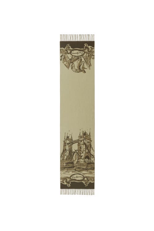 Burberry Tower Bridge Cashmere Scarf In Hunter
