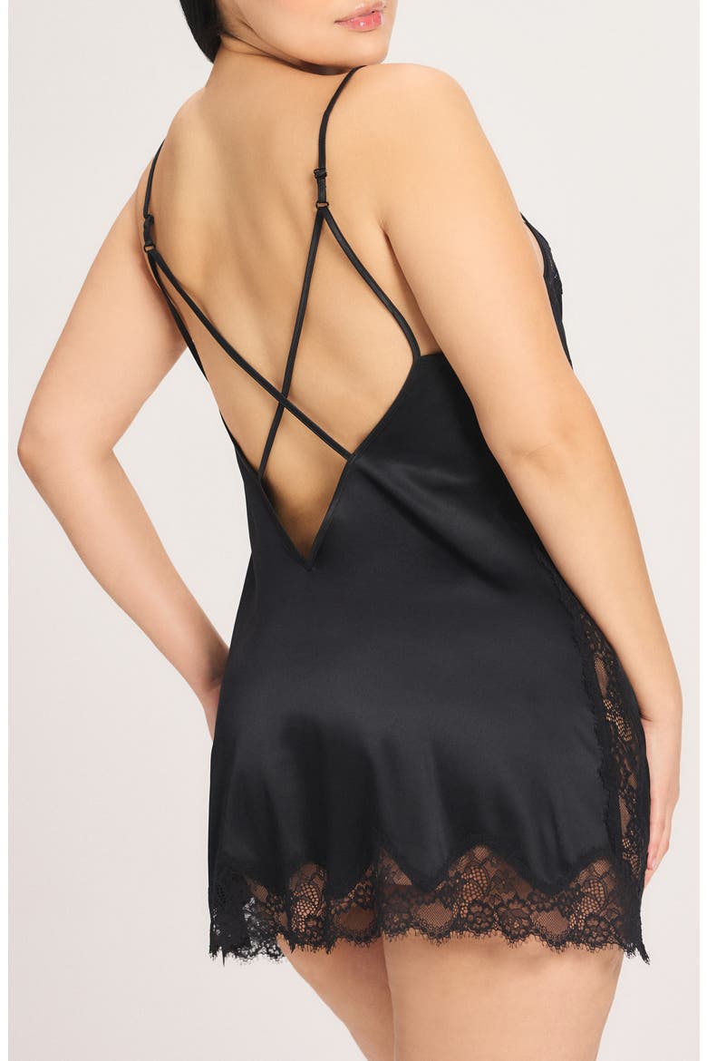 Nite Shade Sleep Chemise, Alternate, color, BLACK CAVIAR