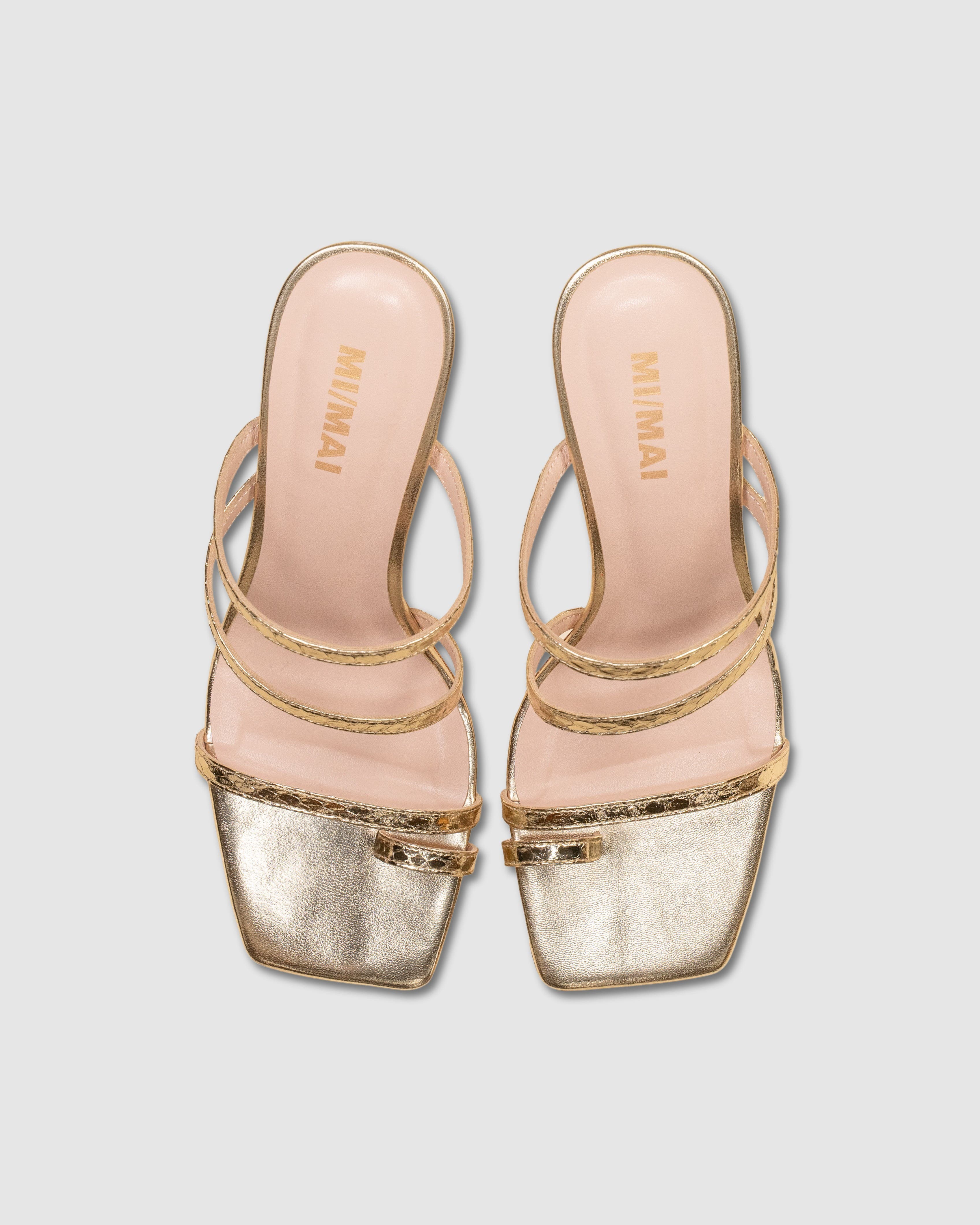 MI/MAI Sorento Square Toe  Leather Sandal, Alternate, color, Gold