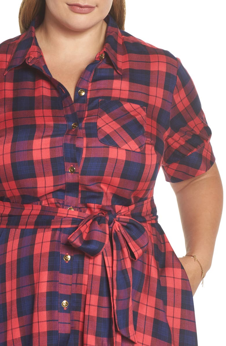 1901 Plaid Shirtdress, Alternate, color, 