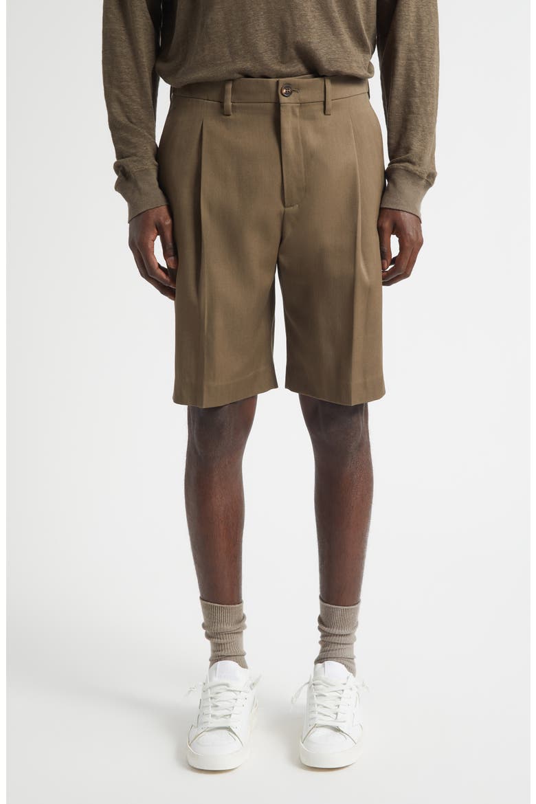 Journey Pleated Virgin Wool Bermuda Shorts, Main, color, CUB