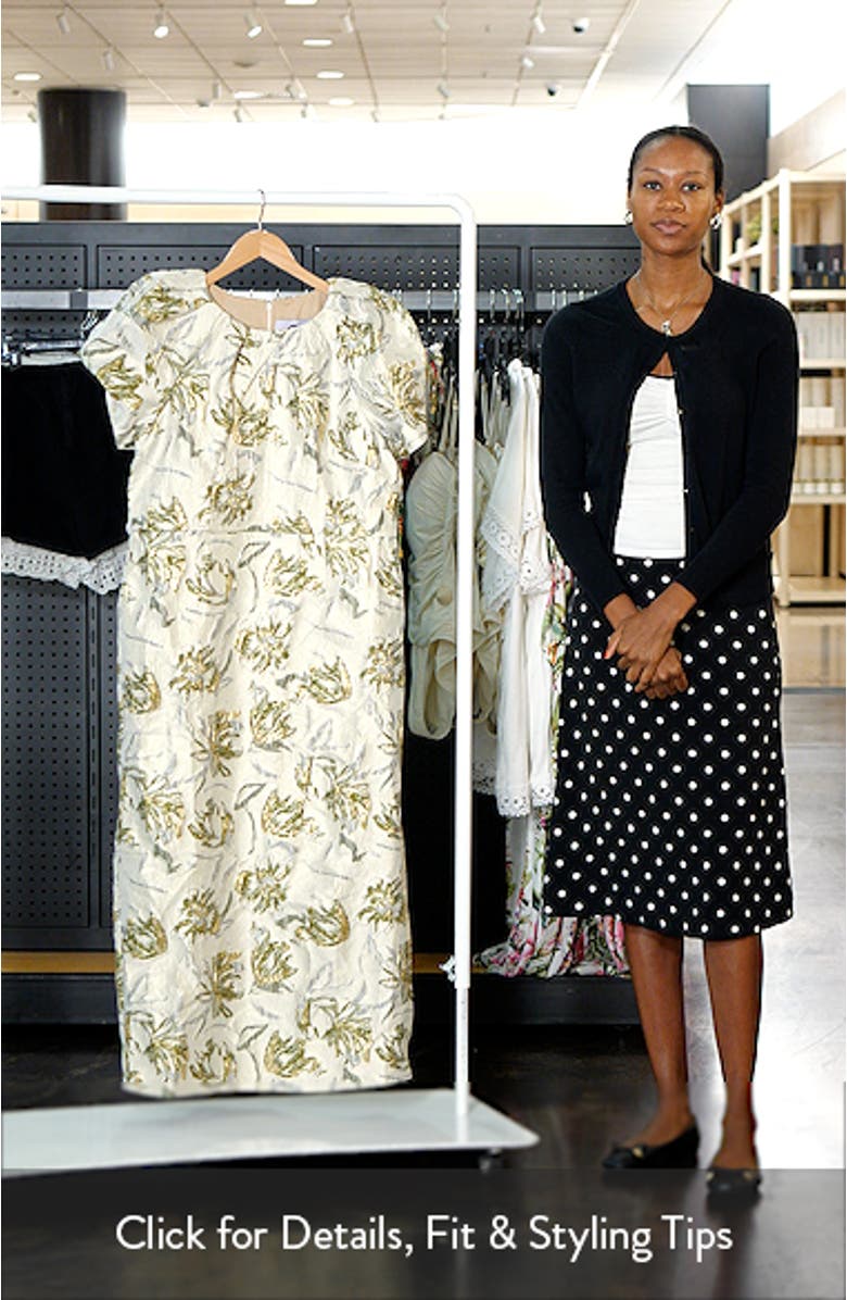 Penny Metallic Floral Jacquard Sheath Gown, sales video thumbnail