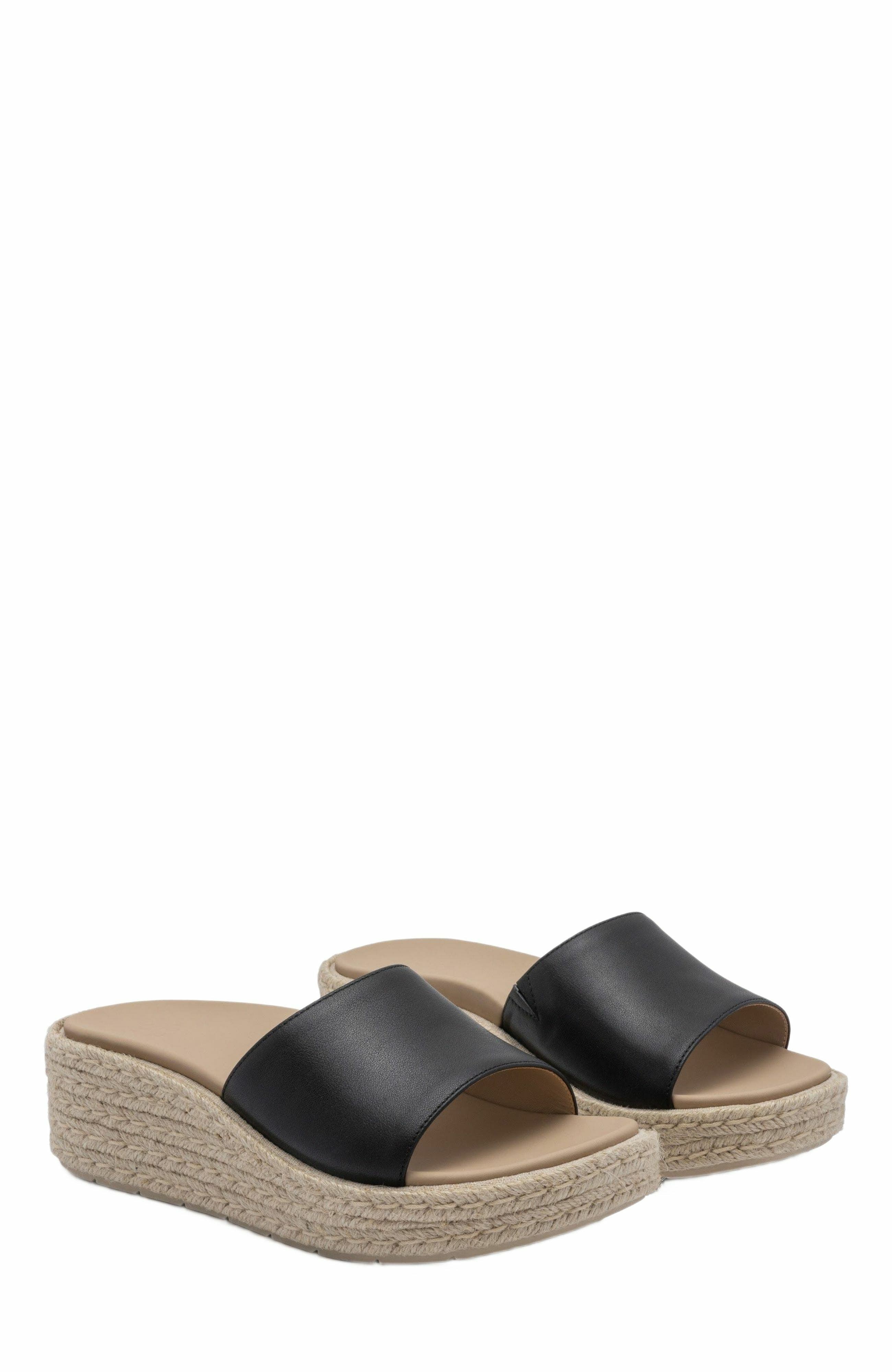 Solstice Slide, Alternate, color, Black Leather