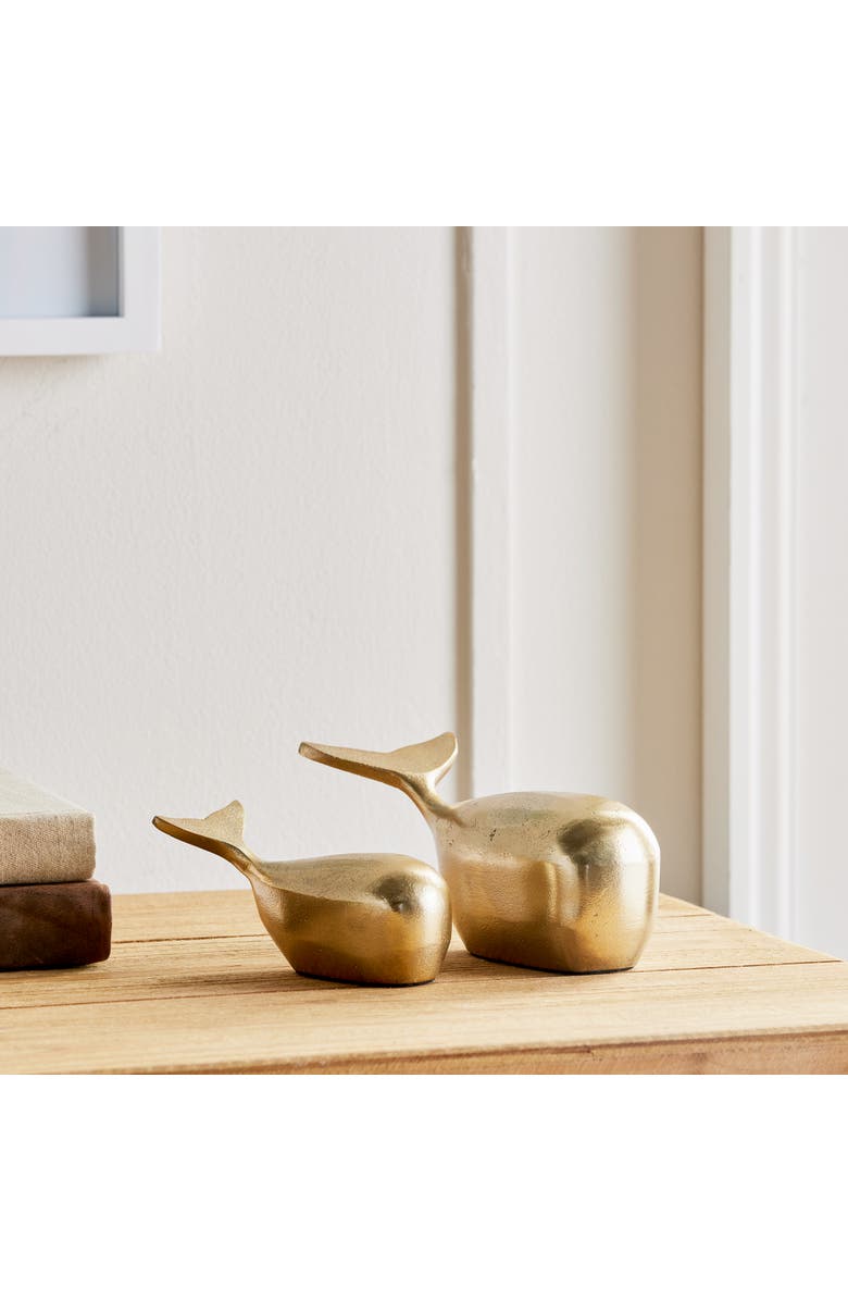 Napa Home & Garden Moby Whale Sculptures Set of 2, Alternate, color, Gold