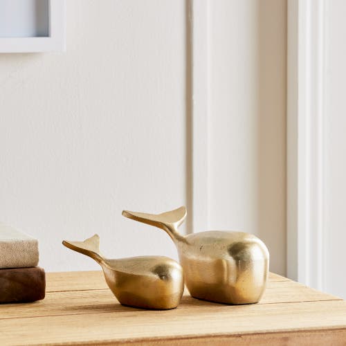 Napa Home & Garden Moby Whale Sculptures Set Of 2 In Gold